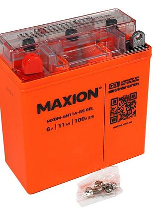 Гелиевый мото аккумулятор 6v 11ah maxion 6n11a-bs gel мотоаккумулятор 6 вольт 11 ампер