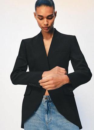 Блейзер жіночий чорний асиметричний zara new