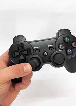 Бездротовий ігровий геймпад doubleshock ps3/pc акумуляторний джойстик з функцією вібрації. колір: чорний hw-55