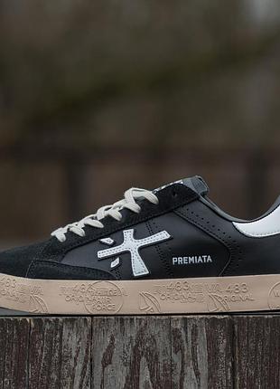 👟 кроссовки premiata steven black beige / наложка bs👟