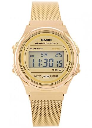 Годинник часы касио casio kacio наручні електронні золоті металевий ремінець