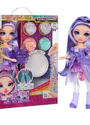 Ігровий набір з лялькою rainbow high серії "rainbow shimmers" - віолетта (зі слаймом)
