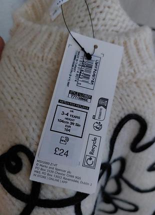 Теплое платье m&amp;s для девочки 3-4р 7