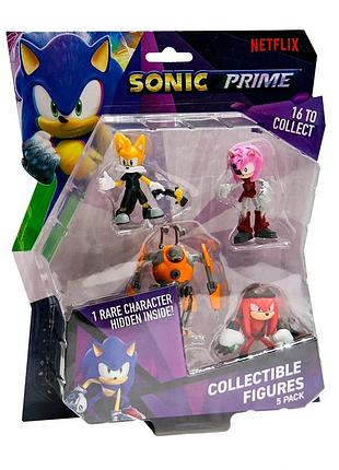 Набір ігрових фігурок sonic prime – пригоди тейзла (5 фiгурок, 6,5 cm)
