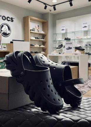 Crocs echo clog tripple black чоловічі літні чорні крокси новинка 2026!