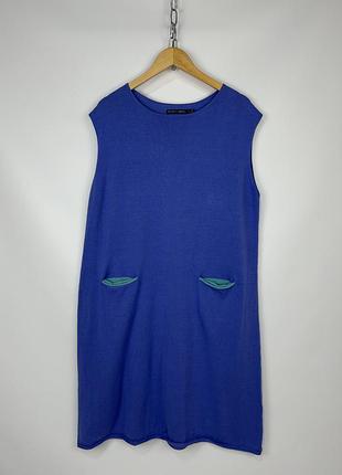 Gudrun sjödén синя трикотажна сукня міді organic cotton мінімалізм бохо