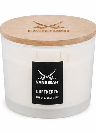Ароматическая свеча sansibar duftkerze amber & cashmere с деревянной крышкой