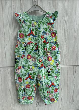 Брендовий двосторонній бавовняний комбінезон frugi для дівчинки 9-12м