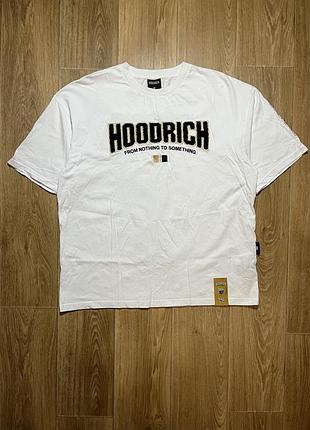 Футболка hoodrich біла з вишивкою та принтами, розмір m
