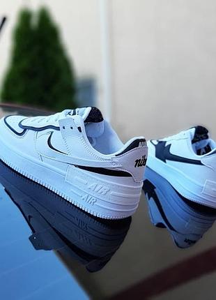 Nike air force 1 shadow белые с чёрным