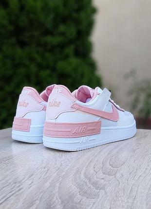 Nike air force 1 shadow белые с пудрой