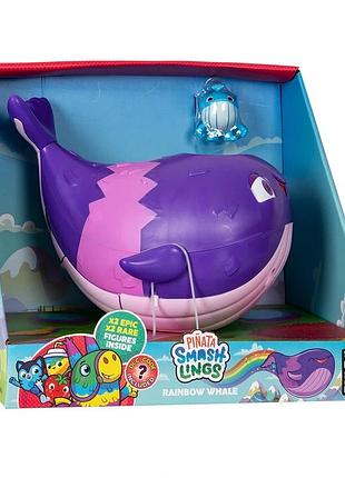 Ігровий набір pinata smashlings – веселковий кит (кит, 4 фігурки, аксесуари)
