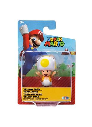 Ігрова фігурка з артикуляцією super mario - жовтий тоад (6 cm)