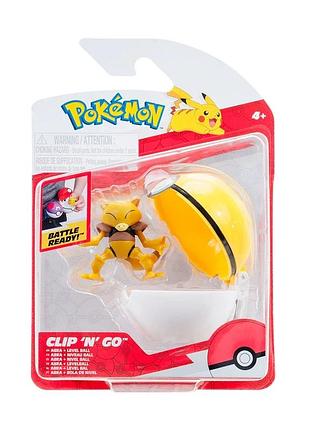 Ігровий набір pokemon w16 - абра у покеболі (ігрова фігурка, покебол)