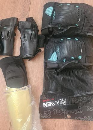 Защита для катания на скейте или роликах raven dexard black/mint (l)+ щитки (в новом состоянии)