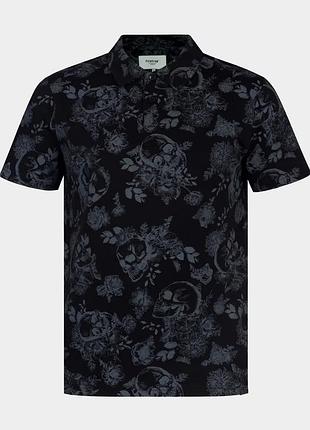 Firetrap all-over print polo top mens black поло тенниска футболка оригинал