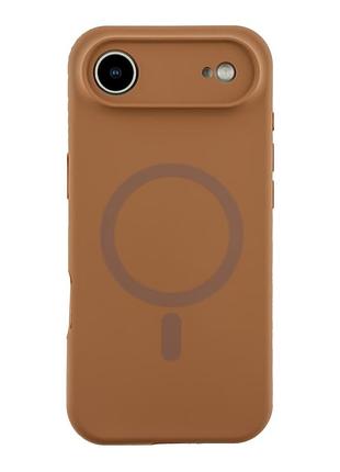 Чохол накладка glow silicone case з рамкою камери для iphone 17 air панель-накладка для телефону magsafe new brown
