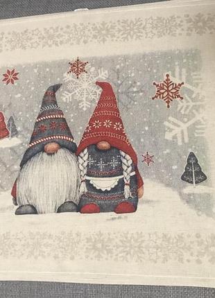 Новогоднее льняное полотенце белорусский лен