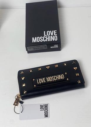 Жіночий гаманець love moschino чорний на блискавці