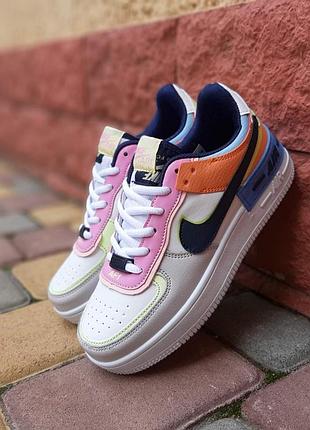 Nike air force 1 shadow белые цветные