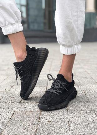 Adidas yeezy boost 350 black full reflective полный рефлектив