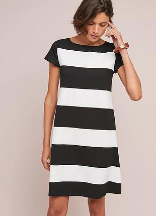 Платье трикотажное marimekko размер m // вискоза трапеция в полоску без подкладки короткий рукав
