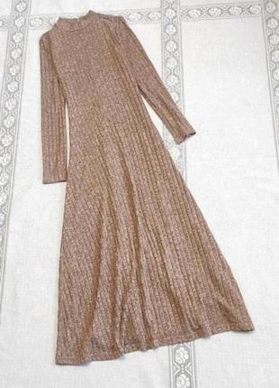 Жіноча в'язана сукня mulvari marled knit mock neck dress кольору мокко від бренду shein.