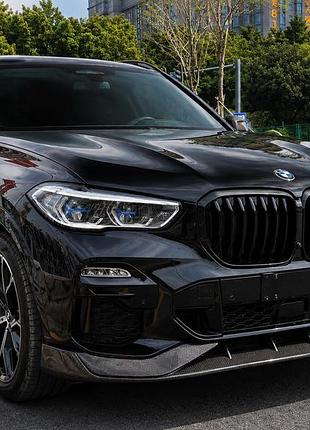 Передний лип-спойлер paradigm v-1 (2018-2022, натуральный карбон) для bmw x5 g05 2019–2026 гг