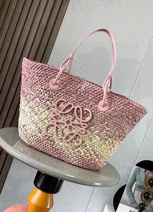 Сумка loewe новая коллекция солома и кожа оригинал