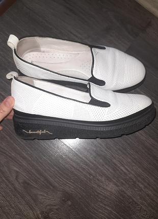 Слипоны кожаные