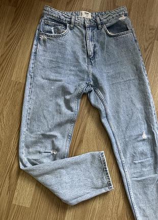Джинси мом tally weijl high waist mom jeans розмір 34 (xs/s) світло-блакитні