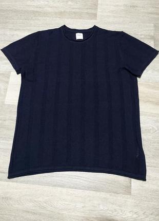 Мужская темно-синяя футболка zara , размер xl