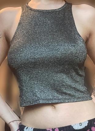 Блискучий топ h&m