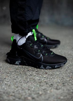 Кроссовки nike react vision black/green