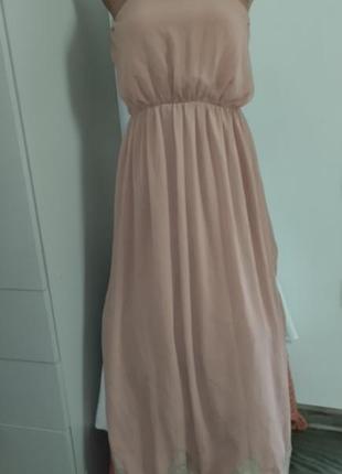 Платье бандо нюдовое от zara