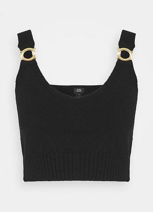 Кроп-топ  жіночий вʼязаний чорного кольору river island