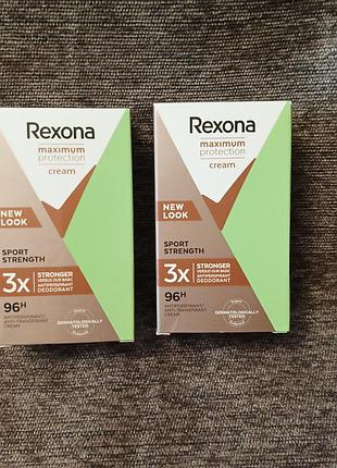 Rexona sport strength maximum protect cream 3x antiperspirant cream рексона кремовый антиперспирант стежковый 96 часов защиты антиперспирант