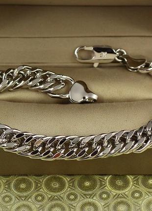 Браслет xuping jewelry кобра карабін 20,5 см 9 мм сріблястий