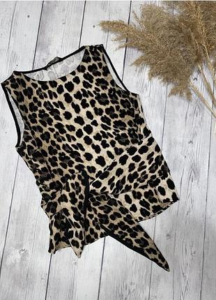 Красивая леопардовая блузка с коротким рукавом zara m(38)10, пог 46 см, пот 48 см, поб 50 см, длина 55 см, состояние отличное, качественная