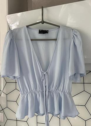 Ніжно блакитний топ, топ на завʼязках asos