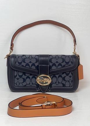 Сумка оригінальна coach georgie denim-multi