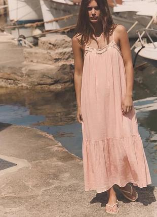Сукня жіноча рожева шифонова zara new