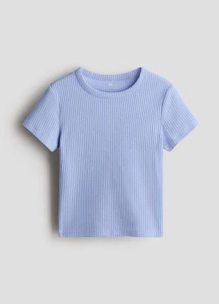 Хлопковая футболка h&amp;m в рубчик | детская футболка для девочки