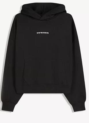 Худи черное теплое bershka