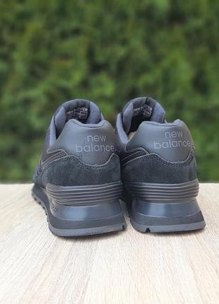 N1w balance 574 черные кожаная n
