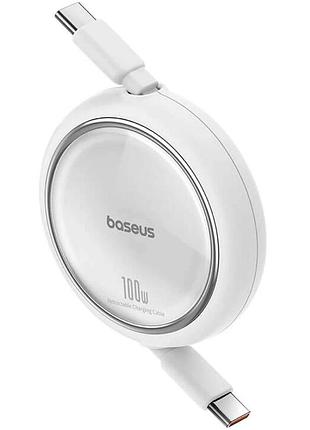 Кабель baseus free2draw mini retractable charging cable type-c to type-c 100w 1m p10364500211-00 white 2