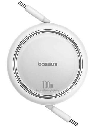 Кабель baseus free2draw mini retractable charging cable type-c to type-c 100w 1m p10364500211-00 white 4