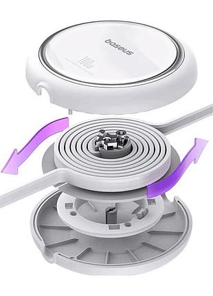 Кабель baseus free2draw mini retractable charging cable type-c to type-c 100w 1m p10364500211-00 white 7