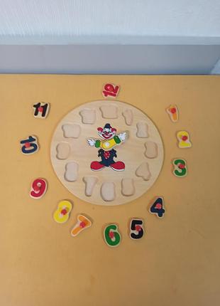 Деревянная игрушка "часы" 3
