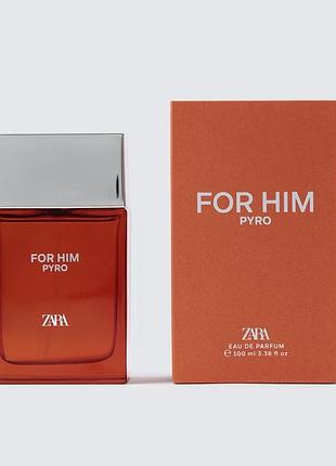 Парфумована вода для чоловіків zara for him pyro 100 ml оригінал іспанія розпаковане упакування